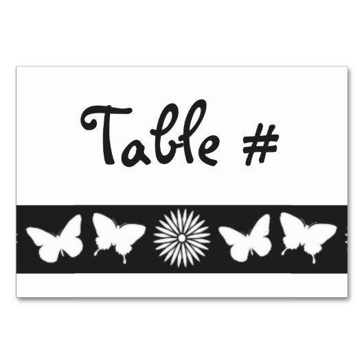 Daisies en Butterflies in Black Table Kaart (Voorkant)