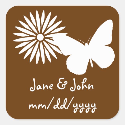 Daisies en Butterflies in Chocolate Sticker (Voorkant)