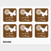 Daisies en Butterflies in Chocolate Sticker (Vel)