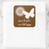 Daisies en Butterflies in Chocolate Sticker (Tas)