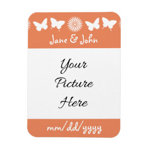 Daisies en Butterflies in Coral Reminder Magnet Magneet