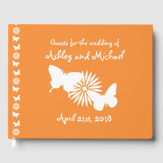 Daisies en Butterflies in het Oranje Gastboek Gastenboek