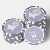 Daisies en Butterflies in Lavender Poker Chips (Opstapeling)
