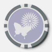Daisies en Butterflies in Lavender Poker Chips (Voorkant)