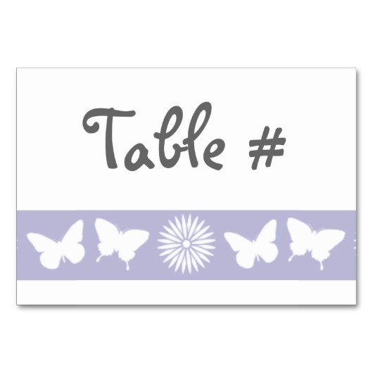Daisies en Butterflies in Lavender Table Kaart (Voorkant)