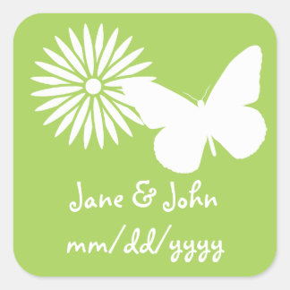 Daisies en Butterflies in Peridot Sticker