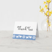 Daisies en Butterflies in Periwinkle Note Card Kaart (Gele Bloem)