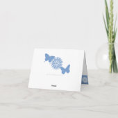 Daisies en Butterflies in Periwinkle Note Card Kaart (Achterkant)