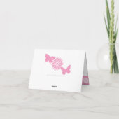 Daisies en Butterflies in Petal Pink Note Card Kaart (Achterkant)