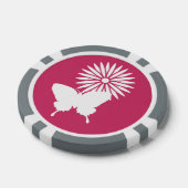Daisies en Butterflies in Raspberry Poker Chips (Enkel)