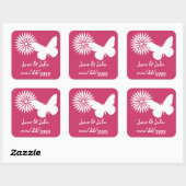 Daisies en Butterflies in Raspberry Sticker (Vel)