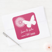 Daisies en Butterflies in Raspberry Sticker (Envelop)