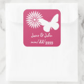 Daisies en Butterflies in Raspberry Sticker (Tas)