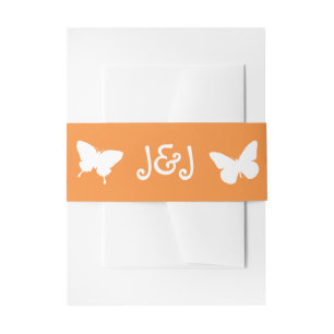Daisies en Butterflies in Sinaasappel Invite Band Uitnodigingen Wikkel