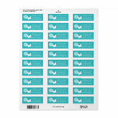 Daisies en Butterflies in Turquoise Address Label (Full Sheet)