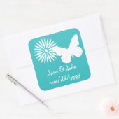Daisies en Butterflies in Turquoise Sticker (Envelop)