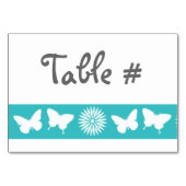Daisies en Butterflies in Turquoise Table Kaart (Achterkant)