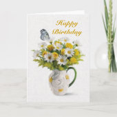 Daisies en Butterfly Kaart (Voorkant)