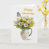 Daisies en Butterfly Kaart (Gele Bloem)