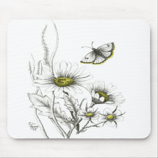 Daisies en Butterfly Mousepad Muismat