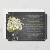Daisies en Chalkboard Wedding Invitation Card Kaart (Voorkant)