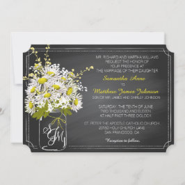 Daisies en Chalkboard Wedding Invitation Card Kaart