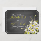 Daisies en Chalkboard Wedding Invitation Card Kaart (Achterkant)