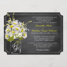 Daisies en Chalkboard Wedding Invitation Card Kaart