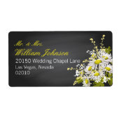 Daisies en Chalkboard Wedding Label (Voorkant)