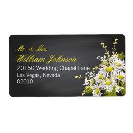 Daisies en Chalkboard Wedding Label