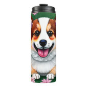 Daisies en Corgi Thermosbeker (Voorkant)