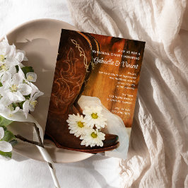 Daisies en Cowboy Boots Westerne repesial Dinner Kaart