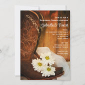 Daisies en Cowboy Boots Westerne repesial Dinner Kaart (Voorkant)