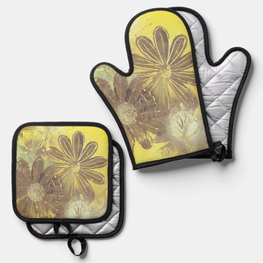 Daisies en Dandelions Ovenwant & Pannenlap Set (Voorkant / Achterkant)