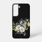 Daisies en Eucalyptus op zwart Samsung Galaxy Hoesje (Achterkant)