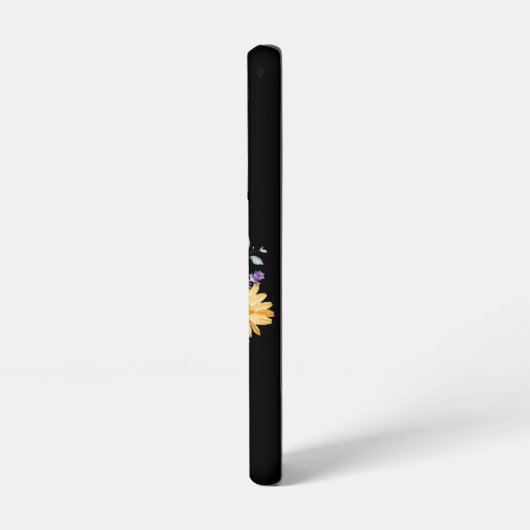 Daisies en Eucalyptus op zwart Samsung Galaxy Hoesje (Linkerkant)