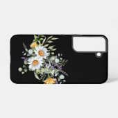 Daisies en Eucalyptus op zwart Samsung Galaxy Hoesje (Achterkant horizontaal)