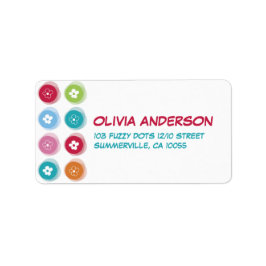 Daisies en Fun Fuzzy Colour Stippen Adresetiketten Etiket