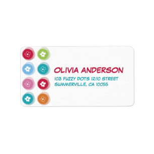 Daisies en Fun Fuzzy Colour Stippen Adresetiketten Etiket