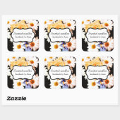 Daisies en gele roos bloemig vierkante sticker (Vel)