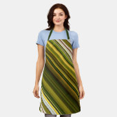 Daisies en Goldenrod Groene en Gele Streep Schort (Gedragen)