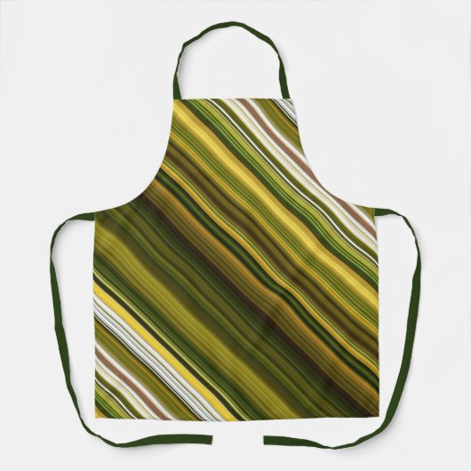 Daisies en Goldenrod Groene en Gele Streep Schort (Voorkant)