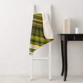 Daisies en Goldenrod Groene en Gele Streep Sherpa Deken (In situ)