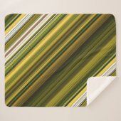 Daisies en Goldenrod Groene en Gele Streep Sherpa Deken (Voorkant (horizontaal))
