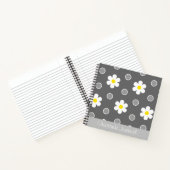 Daisies en Grijs en Wit Polka Dots Dankbaarheid Notitieboek (Binnen)