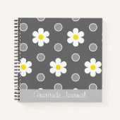 Daisies en Grijs en Wit Polka Dots Dankbaarheid Notitieboek (Voorkant)