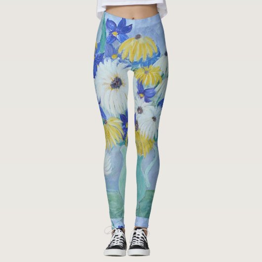 Daisies en Iris Leggings (Voorkant)