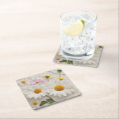 Daisies en Kosmos op noodlijdend papier Kartonnen Onderzetters (Insitu)