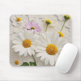 Daisies en Kosmos op noodlijdend papier Muismat