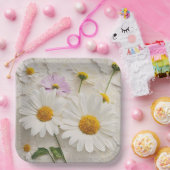 Daisies en Kosmos op noodlijdend papier Papieren Bordje (Feest)